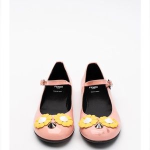 fendi roma Kids patent leather ballerina shoes EUR size 31 US size 13